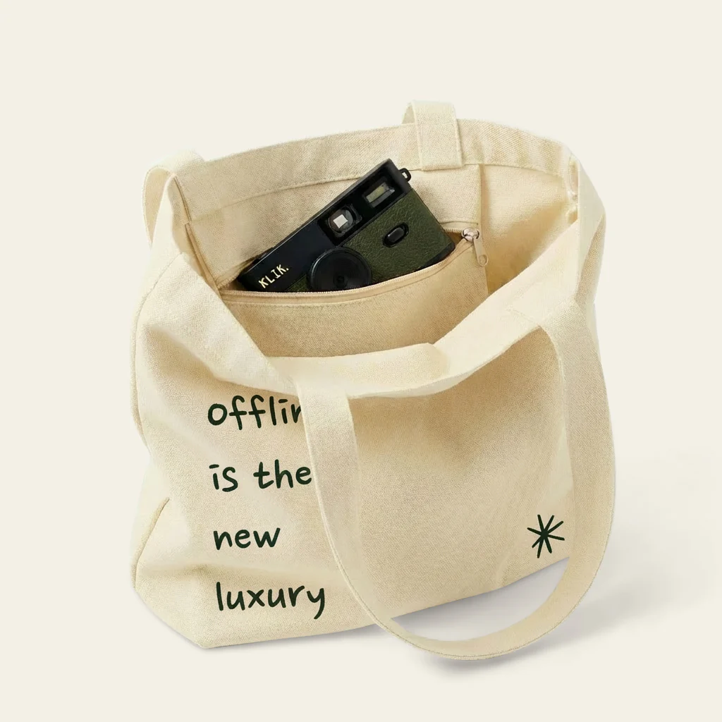 "Offline is the New Luxury" Tote Bag - Image 8